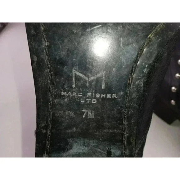 Marc Fisher  Mlyienta Women Chelsea Boots Black Leather Pointed Toe Pull On 7M - Picture 11 of 12